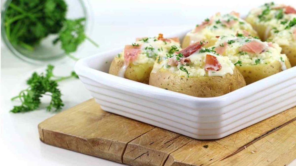 Pommes de Terre Farcies à la Cancoillotte Jambon Cru et Persil