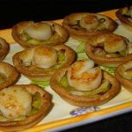 Mini-tartelettes fondue de poireaux / noix de Saint-Jacques (sans corail)