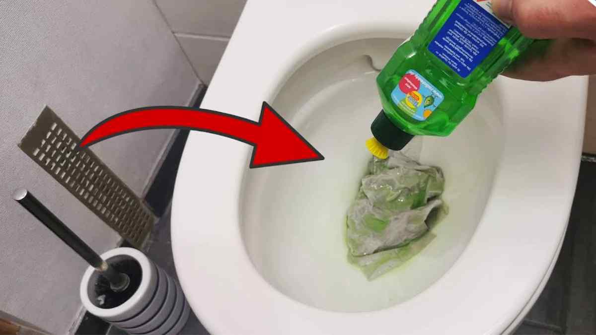 Le savon de vaisselle dans les toilettes