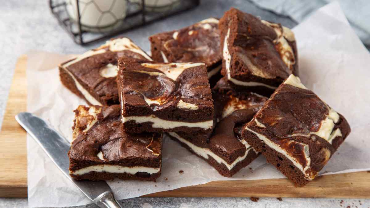 Brownies crémeux au chocolat et à la vanille