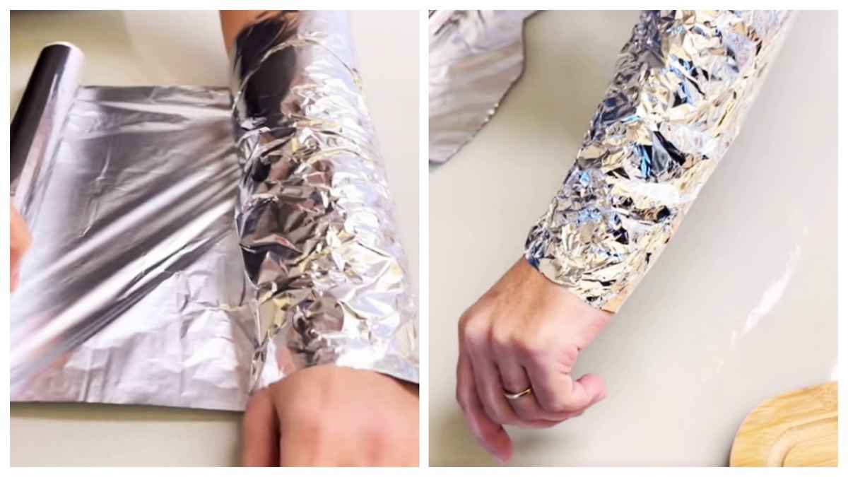 Mettez du papier d'aluminium autour de votre bras