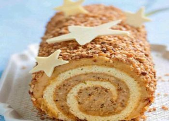 Bûche de Noël au Café et Praliné