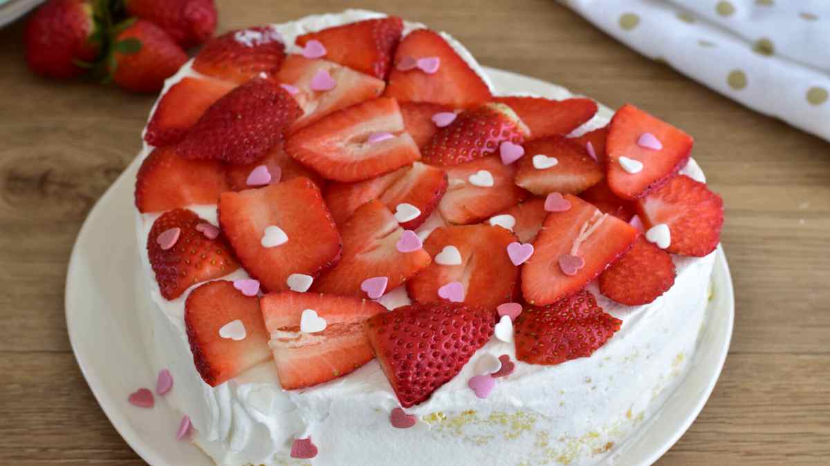 Gâteau au cœur de fraises