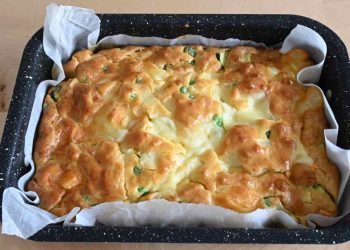 Tarte salée moelleuse aux petits pois