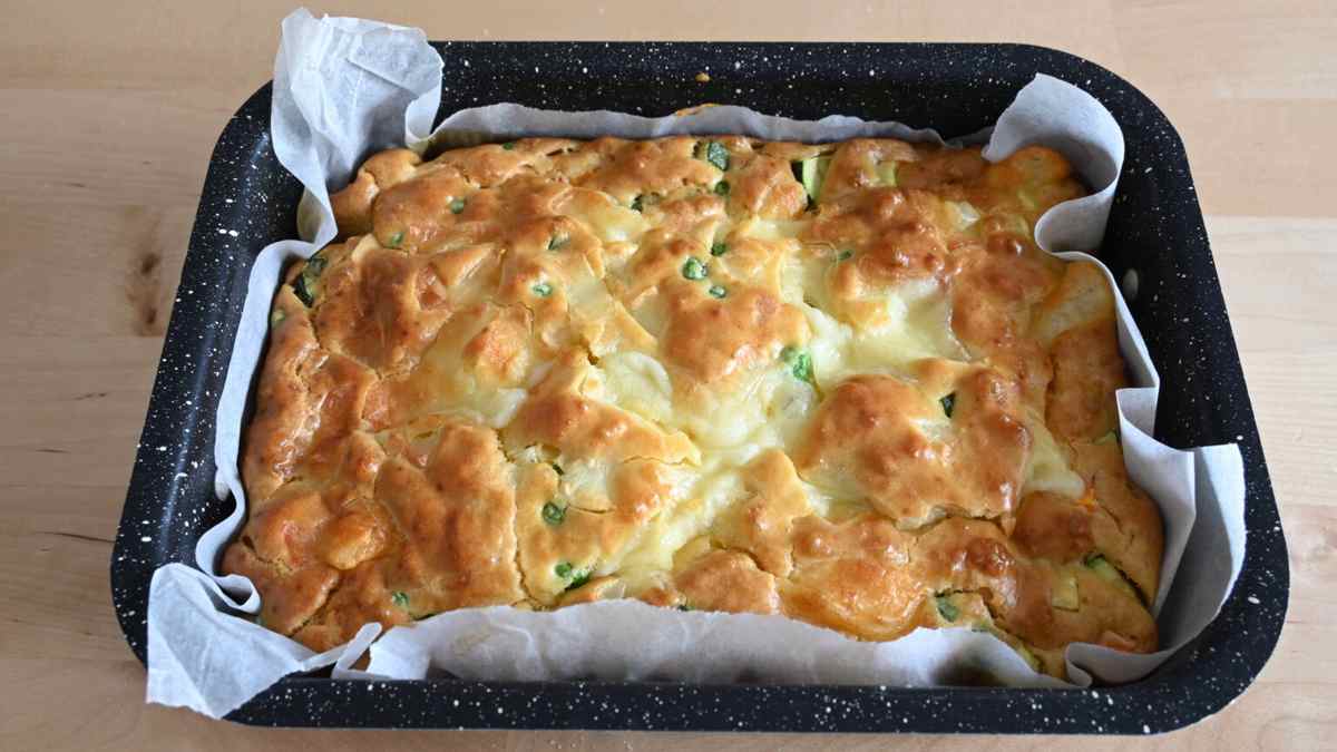 Tarte salée moelleuse aux petits pois