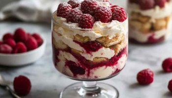 Tiramisu aux framboises sans œufs
