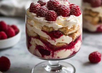 Tiramisu aux framboises sans œufs