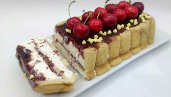 Bûche aux cerises sans cuisson
