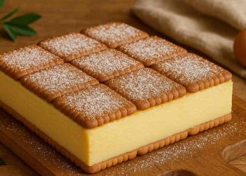 Gâteau crémeux au yaourt grec et biscuits