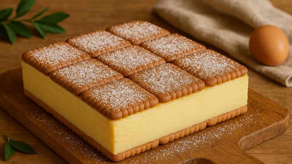 Gâteau crémeux au yaourt grec et biscuits
